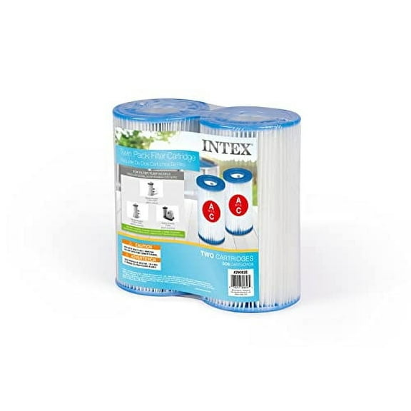 Intex Type A Filter Cartridge for Pools, Twin Pack, 1 Pack, White