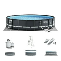 Intex Ultra Frame 26' x 52" Round Above Ground Outdoor Swimming Pool Set