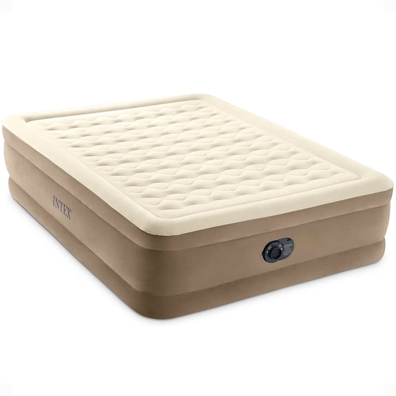 Open Box Intex Dura-Beam Deluxe Ultra Plush Air Mattress w/Built-in Pump, Queen