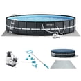 thumbnail image 1 of INTEX 18ft x 52in Ultra XTR Above Ground Swimming Pool, Sand Filter Pump, & Cleaning Maintenance Kit, 1 of 12