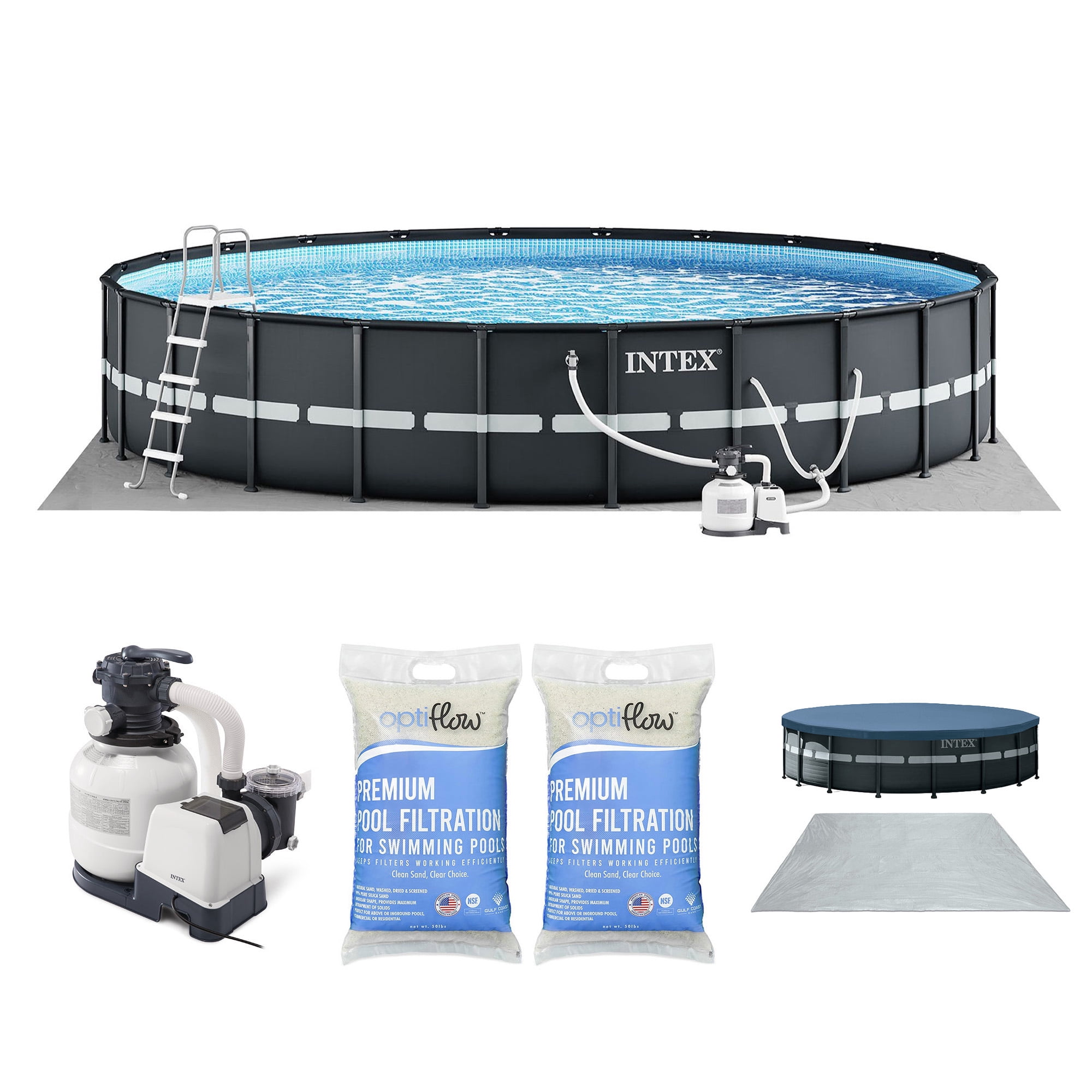INTEX 26ft x 52in Ultra XTR Above Ground Pool & Optiflow 50lb