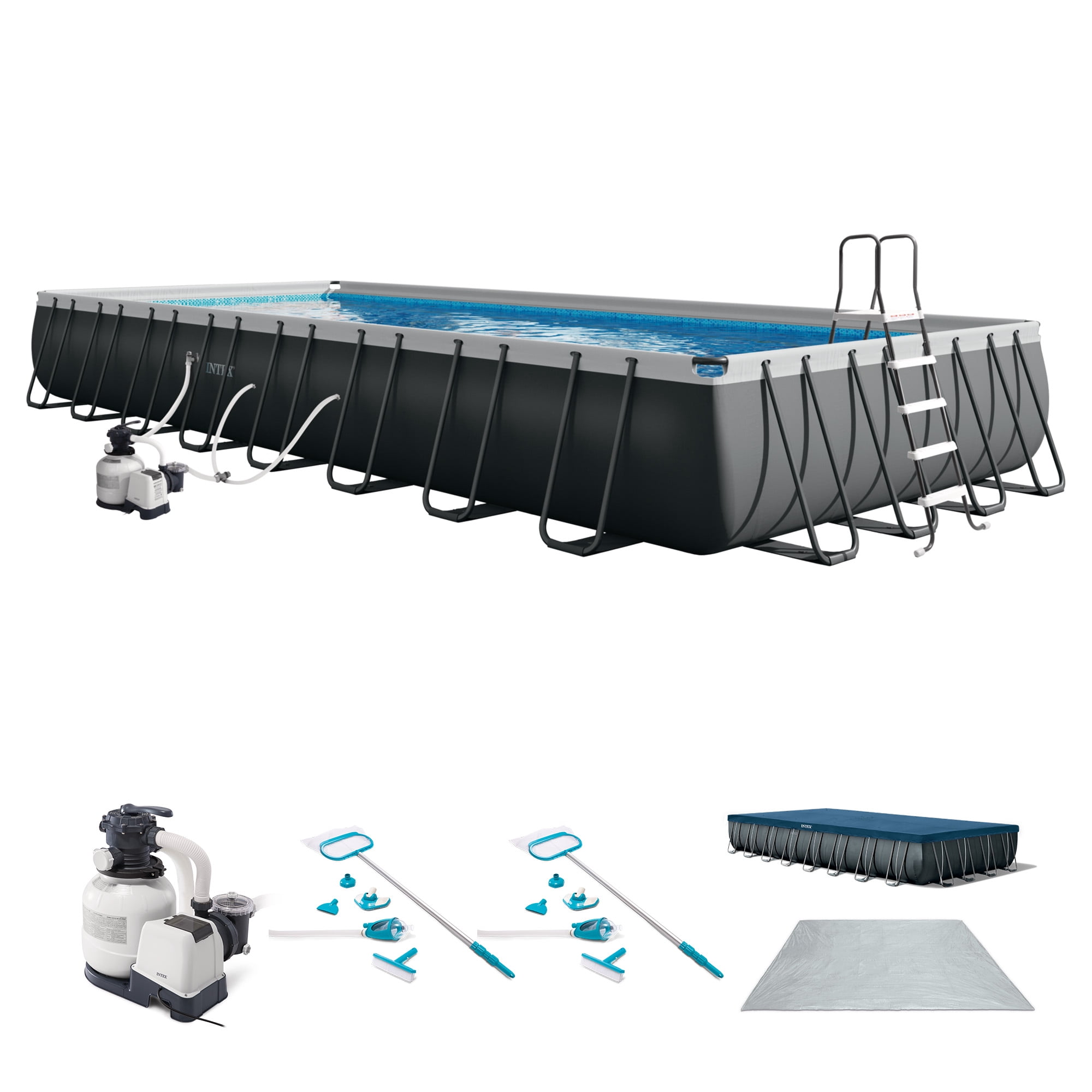 INTEX 32ft x 16ft x 52in Ultra XTR Above Ground Pool & Deluxe Maintenance Cleaning Kit (2 Pack)