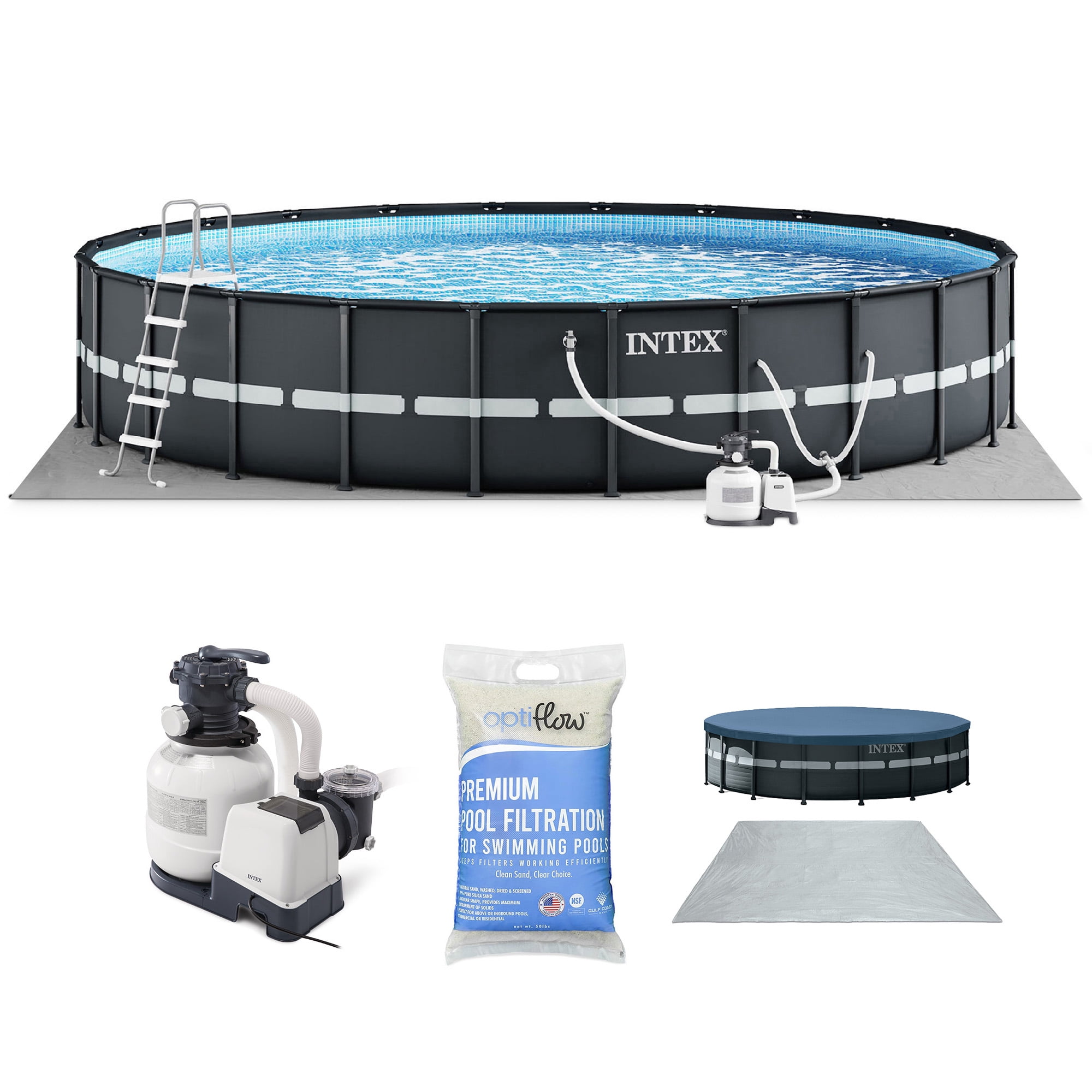 Intex Ultra XTR Frame 24'x52" Above Ground Pool Set w/ 2 Pack OptiFlow Premium Filter Sand