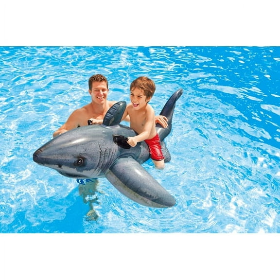 Intex Vinyl Great Shark Ride-On Inflatable Pool Float