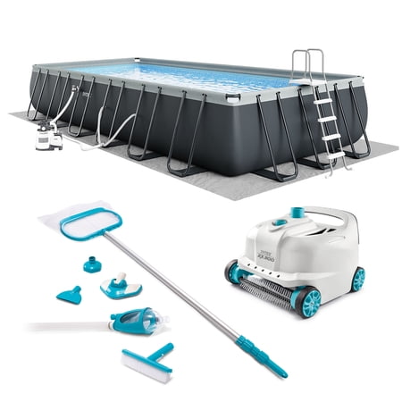 INTEX 24ft x 12ft x 52in Ultra XTR Above Ground Pool, Automatic Vacuum Cleaner, & Maintenance Kit