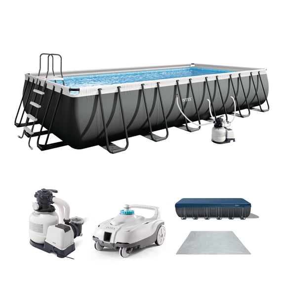 INTEX 24ft x 12ft x 52in Ultra XTR Above Ground Pool & Automatic Pool Floor Cleaner