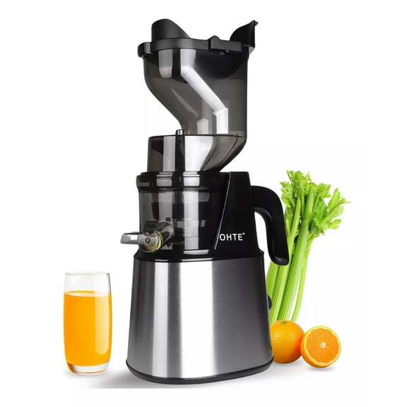 Intexca 300W Cold Press Juicer, 5.1" Feeding Chute, Quiet, Pulp Separation, Stainless Steel