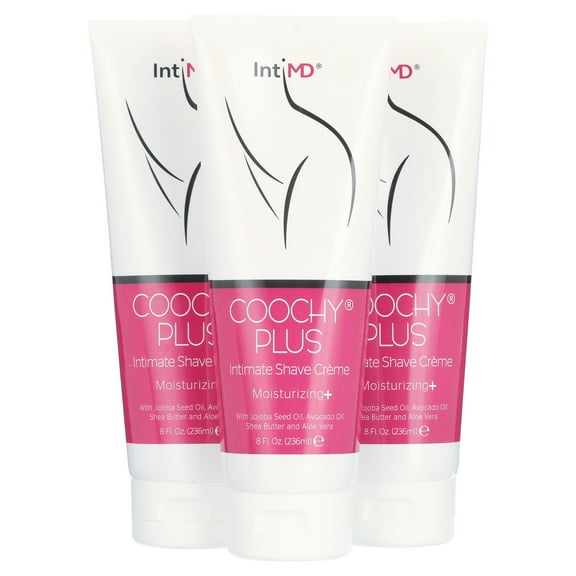 IntiMD COOCHY PLUS Intimate Shave Cream Rash-Free with MOISTURIZING+ 8oz (3-Pack)