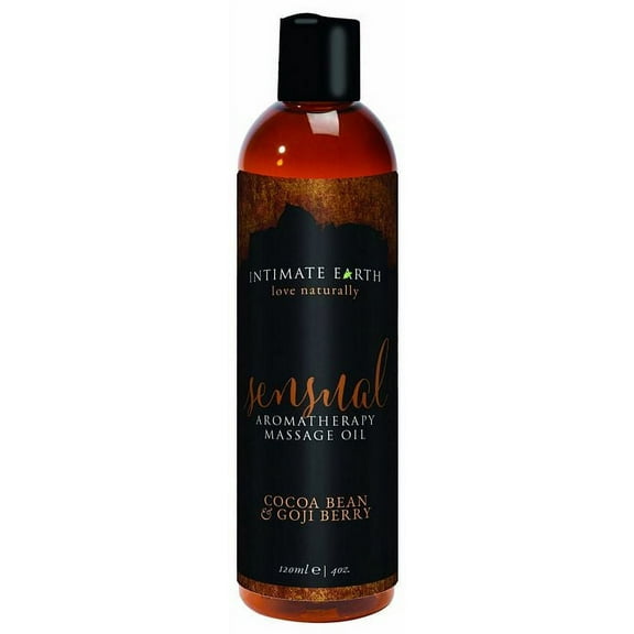 Intimate Earth Aromatherapy Scented Massage Oil, Cocoa Bean & Goji Berry 4 oz
