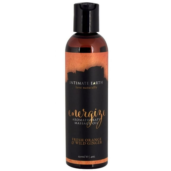 Intimate Earth Aromatherapy Scented Massage Oil, Orange Ginger 4 oz