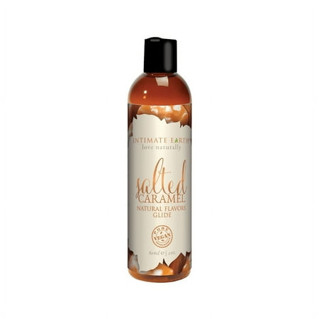 Intimate Earth Natural Flavors Glide, Water Based Flavored Personal Lubricant, Salted Caramel, 2 oz, Liquids