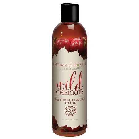 Intimate Earth Natural Flavors, Water Based Personal Lubricant, Wild Cherries, 4 oz, Liquids