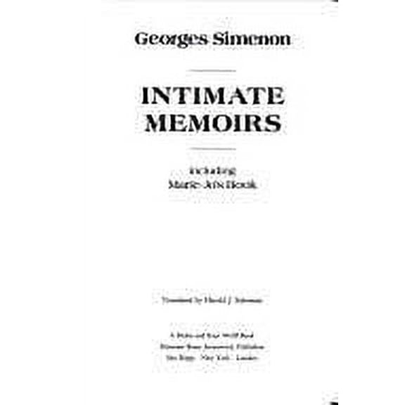 Pre-Owned Intimate Memoirs (English and French Edition) (Hardcover) 0151448922 9780151448920