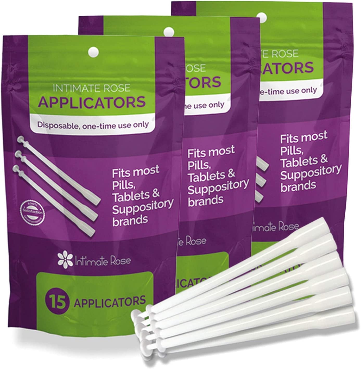 Intimate Rose 45 Count Vaginal Suppository Applicator - Fits Most Boric Acid Suppositories & Vaginal Suppository - Individually Wrapped Suppository Applicators