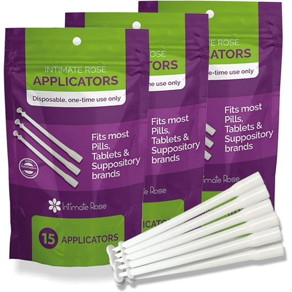 Intimate Rose 45 Count Vaginal Suppository Applicator - Fits Most Boric Acid Suppositories & Vaginal Suppository - Individually Wrapped Suppository Applicators