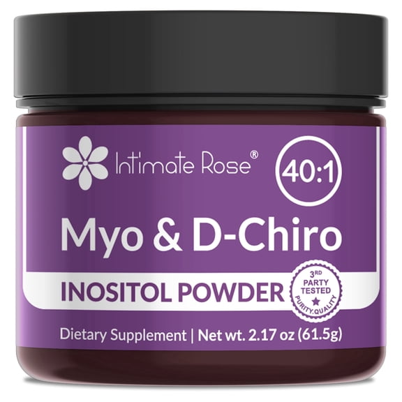 Intimate Rose Inositol Powder for Women - Myo-Inositol & D-Chiro Inositol 40:1 Ratio - Vegan, Gluten-Free, Non-GMO Drink Mix - 30 Servings, 2.2 oz - Made in USA