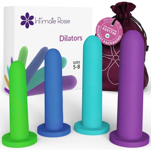 Intimate Rose Large 4-Pack Silicone Dilators  Sizes 5-8 for Pelvic Floor Training & Comfort