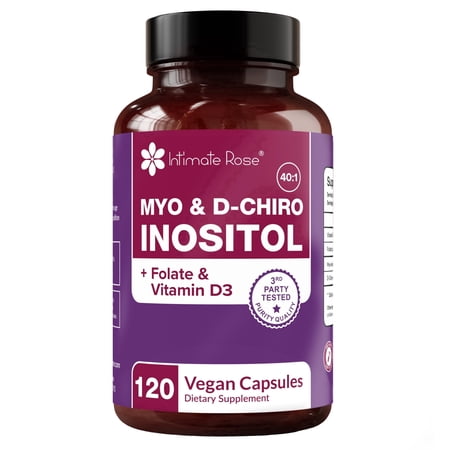 Intimate Rose Myo-Inositol & D-Chiro Inositol Capsules, 40:1 Ratio with Folate & Vitamin D, Hormone & Ovarian Support for Women