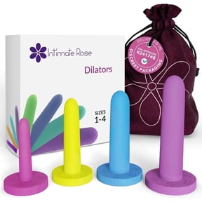 Intimate Rose Silicone Vaginal Dilators for Pelvic Floor Therapy, FDA-Cleared 510(k), Small 4-Pack Sizes 1-4 with Tutorials