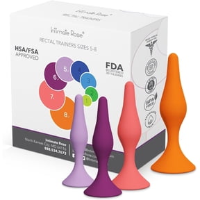 Brand Rectal Dilator Set for Men and Women, 4-Pack Medical Grade Silicone Pelvic Floor Trainer, Graduated Sizes 5-8, FDA Registered
