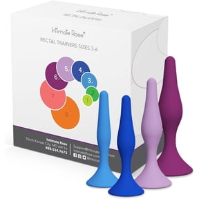 Intimate Rose Rectal Dilator Trainer Set, Pelvic Floor Tool for Men and Women, Medical-Grade Silicone, FDA Registered, Sizes 3-6, 0.6-1.1 in, 4 Pack
