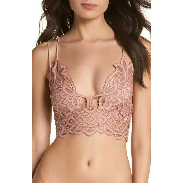 Intimately Free People Womens Lace Mesh Bralette, Choose Sz/Color: XS/Rose  