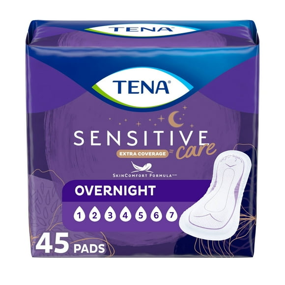 Intimates Bladder Control & Postpartum for Women Incontinence Pads - Overnight Absorbency - Extra Coverage - 45ct
