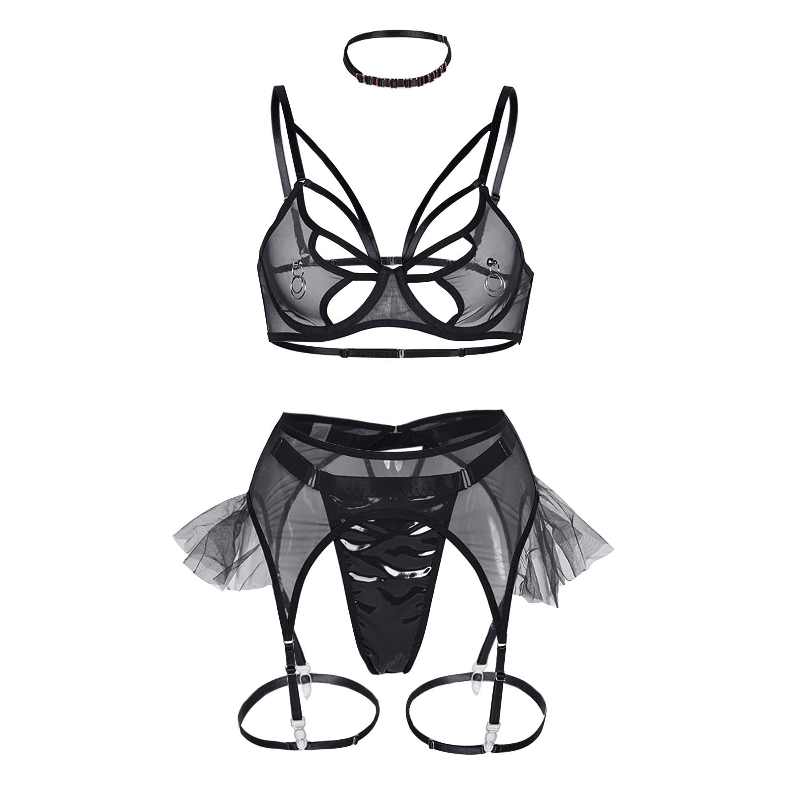 Intimates Womens Cosplay Lingerie Set Lace Outfit Bra And Pantie