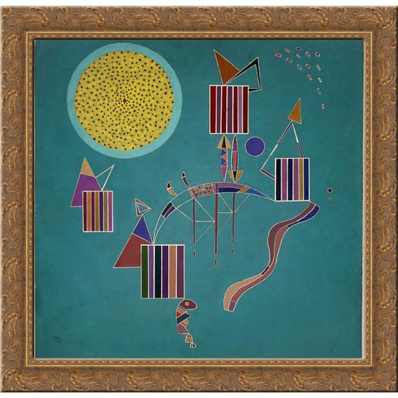 Intime message 20x20 Gold Ornate Wood Framed Canvas Art by Wassily Kandinsky