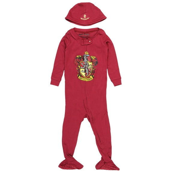 Intimo Baby Pajamas Set Footed Jammies with Beanie Hogwarts Houses - Gryffindor, Ravenclaw, Hufflepuff, Slytherin