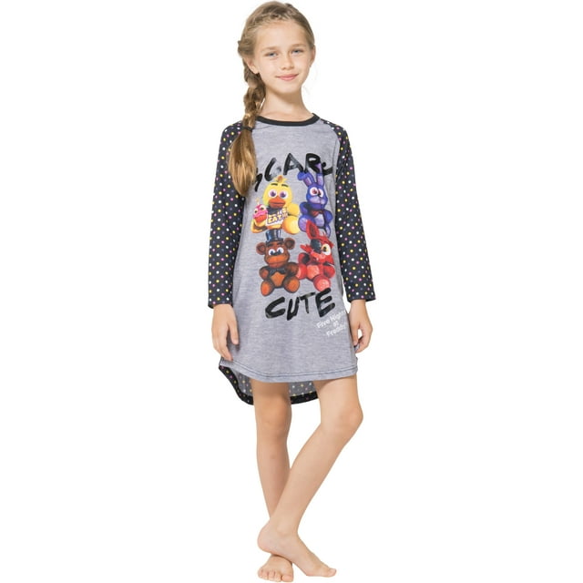 Intimo Girls Scary Cute Five Nights at Freddy's Nightgown - Walmart.com
