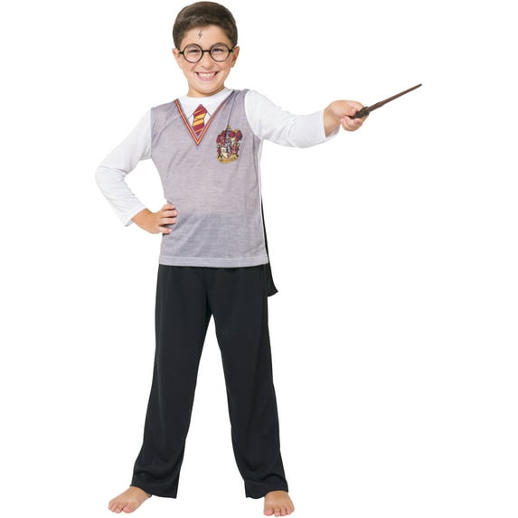 Intimo Harry Potter Big Boys Gryffindor Uniform With Cape 3 Piece Pajama Set