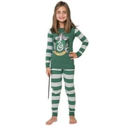 PJAMMY Harry Potter Kids Hogwarts Houses Crest Tight Fit 2 PC Long Sleeve Pajama Set - Hufflepuff Gryffindor Slytherin Ravenclaw