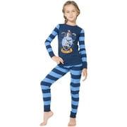 PJAMMY Harry Potter Kids Hogwarts Houses Crest Tight Fit 2 PC Long Sleeve Pajama Set - Hufflepuff Gryffindor Slytherin Ravenclaw