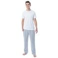 thumbnail image 1 of Intimo Men's 2 Piece Pajama Set Cotton/Poly Blend Jersey Knit Lounge Pants With Soft T-Shirt Top, 1 of 4
