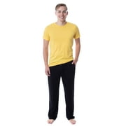 Intimo Men's 2 Piece Pajama Set Cotton/Poly Blend Jersey Knit Lounge Pants With Soft T-Shirt Top