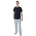 thumbnail image 1 of Intimo Men's 2 Piece Pajama Set Cotton/Poly Blend Jersey Knit Lounge Pants With Soft T-Shirt Top, 1 of 4