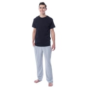 Intimo Men's 2 Piece Pajama Set Cotton/Poly Blend Jersey Knit Lounge Pants With Soft T-Shirt Top