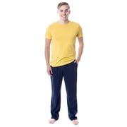 Intimo Men's 2 Piece Pajama Set Cotton/Poly Blend Jersey Knit Lounge Pants With Soft T-Shirt Top