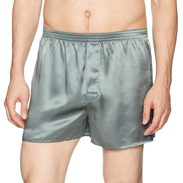 Intimo Men's Classic Silk Boxers, Forest, Large 