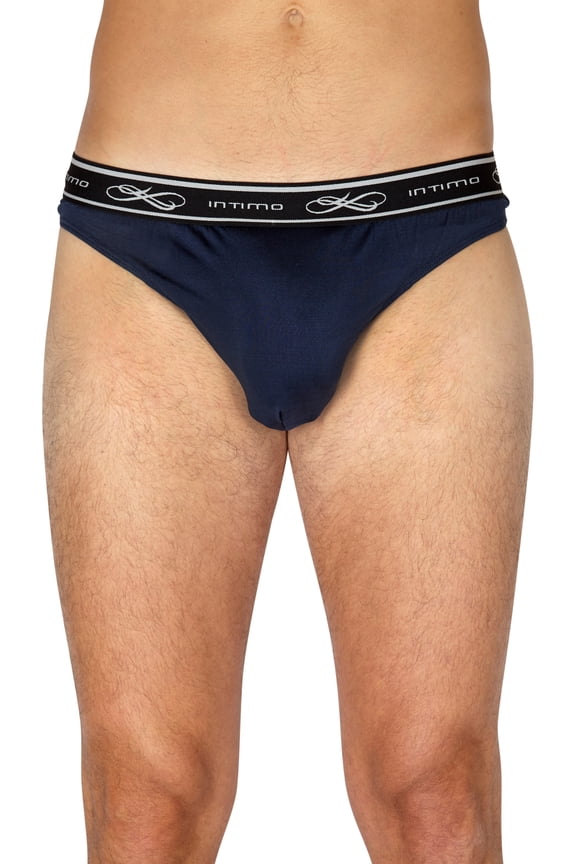 Intimo Mens' Exposed Elastic Silk Thong Underwear Lounge Sleep