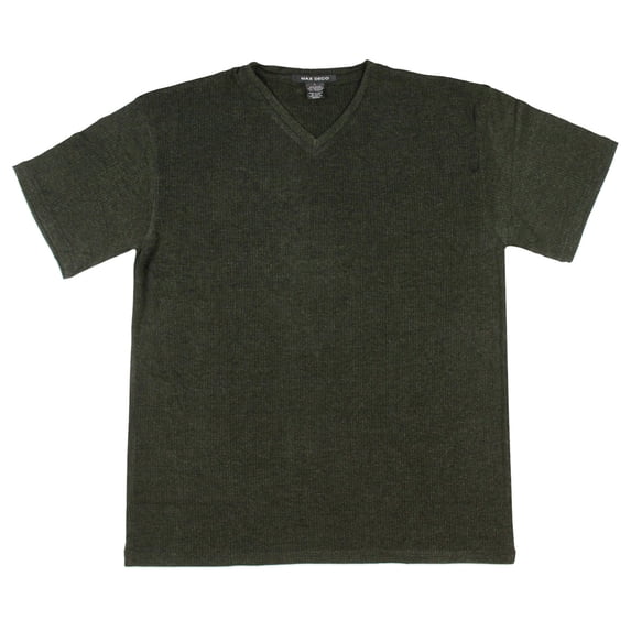 Intimo Men's Ribbed V-Neck Casual Short-Sleeve T-Shirt Loungewear Sleepwear
