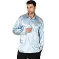 thumbnail image 1 of INTIMO Mens' Classic Satin Long Sleeve One Pocket Pajama Shirt Sleep Lounge Top, 1 of 5