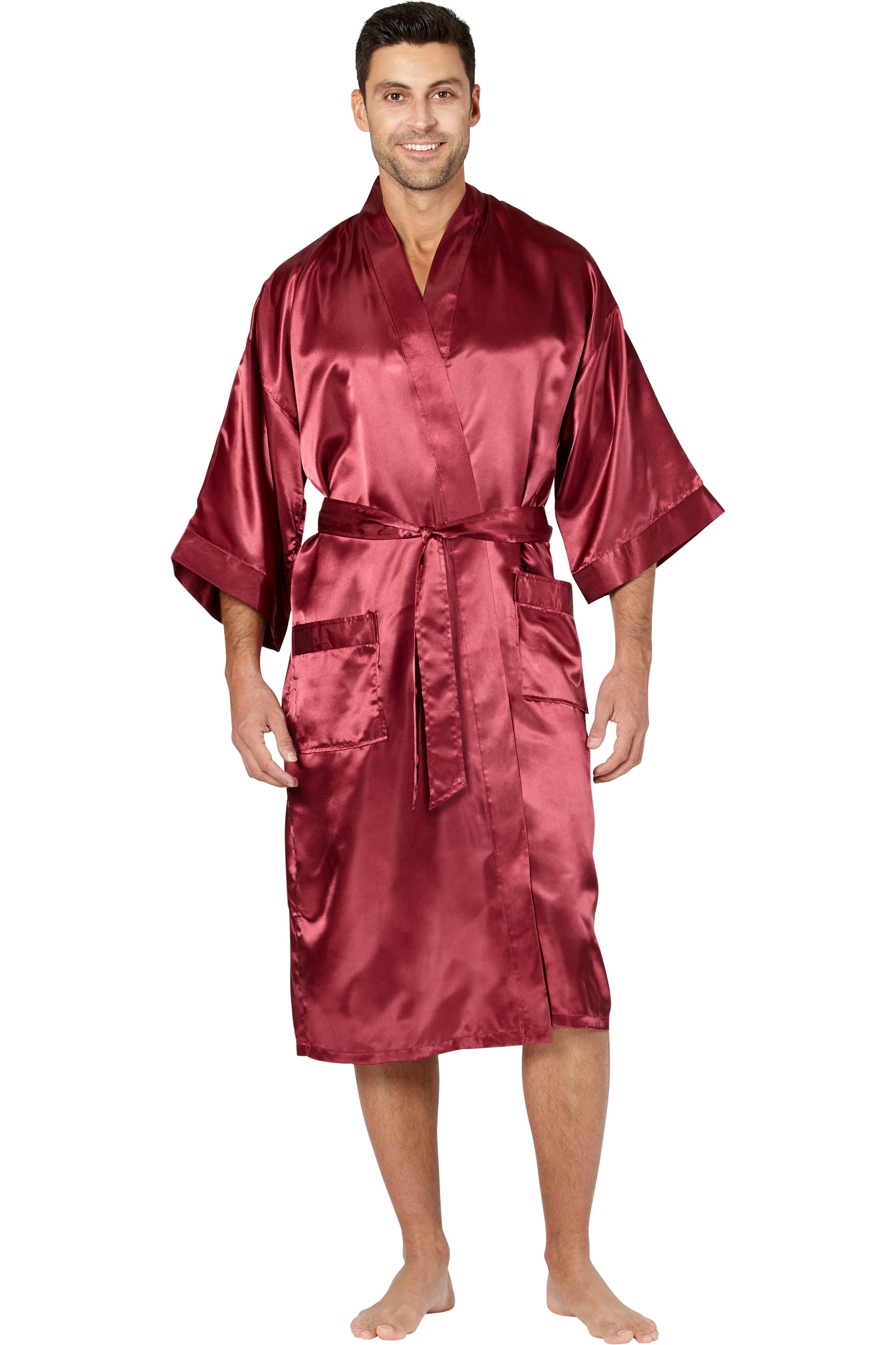 Intimo Mens' Classic Satin Robe Loungewear Sleepwear Bathrobe - Walmart.com