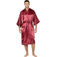 thumbnail image 1 of Intimo Mens' Classic Satin Robe Loungewear Sleepwear Bathrobe, 1 of 5