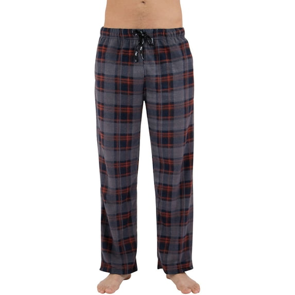 Intimo Mens' Microfleece Plaid Drawstring Waist Lounge Sleep Pajama Pant Sleepwear Loungewear
