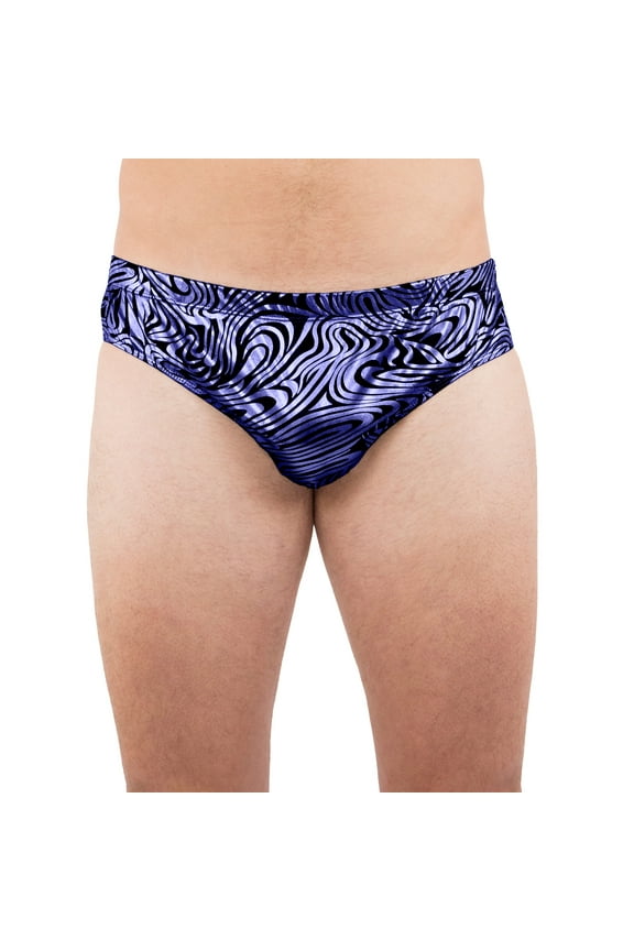 Intimo Mens Royal Blue Swirls Print Bikini Brief Underwear