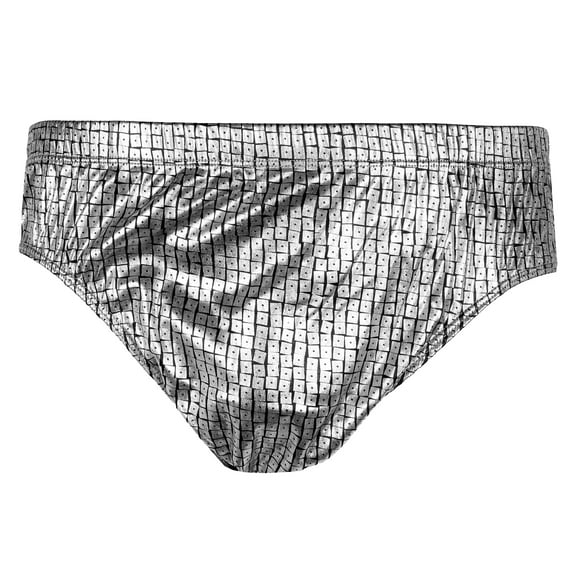 Intimo Mens Silver Squares Geometric Print Bikini Brief Underwear