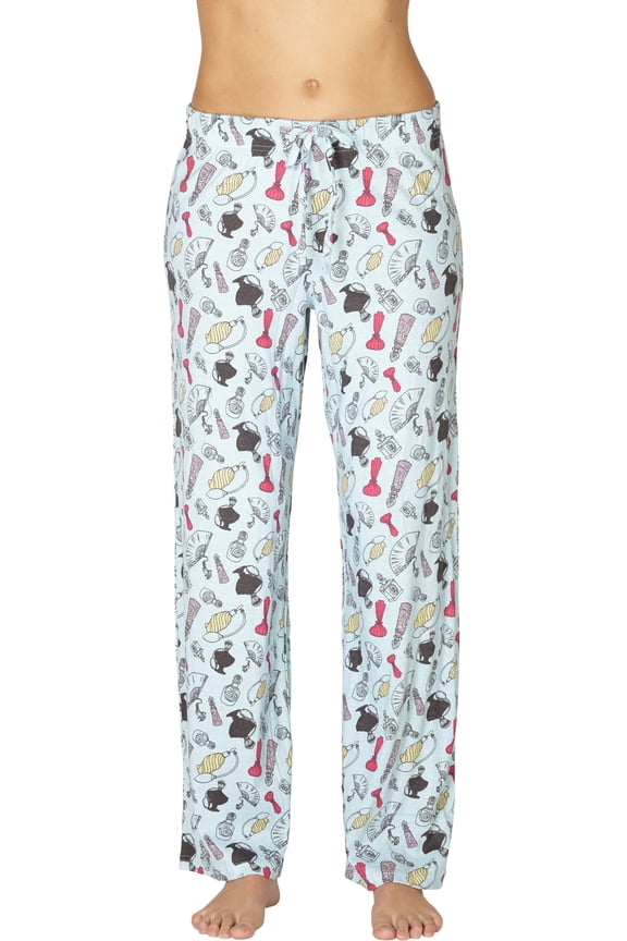 Intimo Womens Allover Graphic Logo Pajama Pants