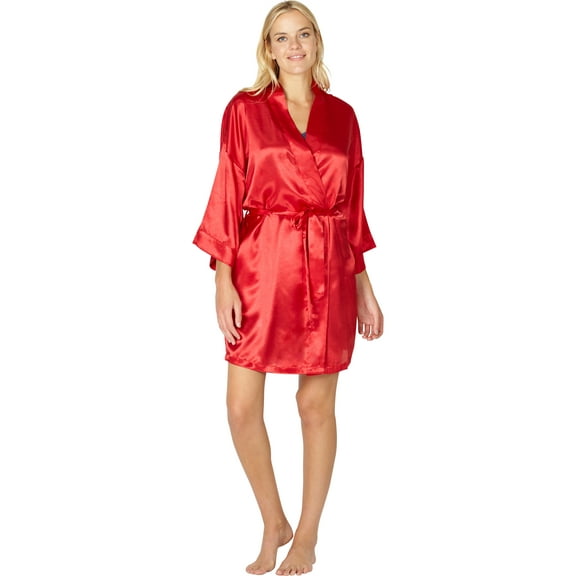 Intimo Womens Poly Charmeuse Robe
